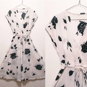 Vintage Black + White Floral Dress